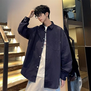 衬衫男长袖港风潮流宽松百搭文艺帅学院风2025春季外套CY1010-P32图片