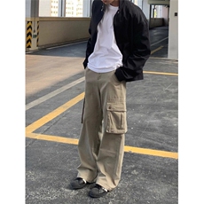 D55-P70立体剪裁水洗做旧风琴口袋修身微喇工装裤Cleanfit，男装工装外套，星座617A-1（原B318A）