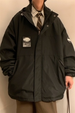 冬款港风连帽登山服男防泼水保暖加棉加厚滑雪服棉衣外套M35-P125，男装棉衣，电商A001