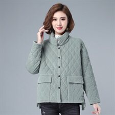 时尚新款灯芯绒加棉外套保暖显瘦短款棉服冬季必备女装棉衣，女装棉衣/棉服，叶笙衣