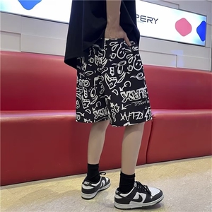 夏季男潮牌休闲短裤五分裤印花DK37 p30图片