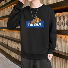 现货跑量2025男士秋装卫衣潮流青少年学生小熊印花上衣蓝F093-P15，男装卫衣，星座1816-2（原1210–2）