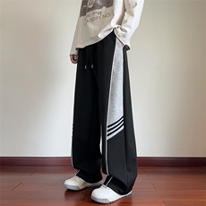 K25107批45控68秋季新款美式直筒裤三条杠运动休闲裤拖地裤男裤子，男装休闲裤，电商D229A