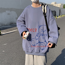 2021中性风卡通印花男士圆领套头卫衣女上衣WY311P30限48，男装卫衣，电商A089-1