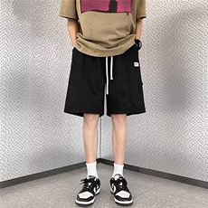 日系复古短裤男夏季薄款运动篮球五分裤子高街宽松美式大裤衩中裤，男装牛仔裤，星座410-7