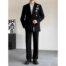 风春秋款男女休闲西服刺绣款宽松西装外套JK0075P62，男装西服套装，星座1013-1
