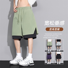 现货夏季工装短裤男ins潮牌休闲百搭潮流痞帅五分裤D02517-P43，男装牛仔裤，星座308B-2