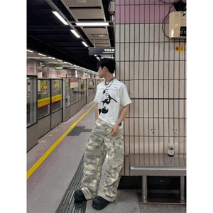 【有货】美式复古迷彩裤男款春秋潮牌痞帅炸街裤子B0013LL-特P60图片