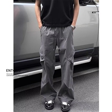 浅灰色防水冲锋裤男夏季薄款褶皱工装裤cleanfit户外速干登山裤子，男装工装外套，星座506A