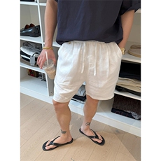 订单已下~老钱风亚麻短裤男夏季薄款休闲松弛肌理感中裤D001-P40，男装牛仔裤，星座1004-3