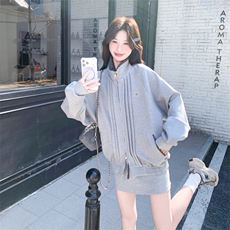 新品大货好数据刺绣卫衣短裙套装6833-P195控318，女装套装/套裙，2C196