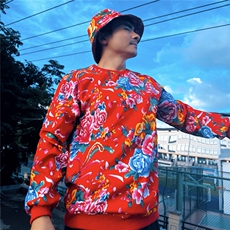 B203秋冬男女休闲圆领大码东北大花卫衣团队表演出汉服舞蹈学生潮，男装卫衣，星座115A-2