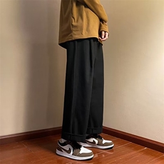 棕色裤子日系慵懒坠感工装裤男美式直筒休闲裤K920-P38，男装休闲裤，星座1001-1