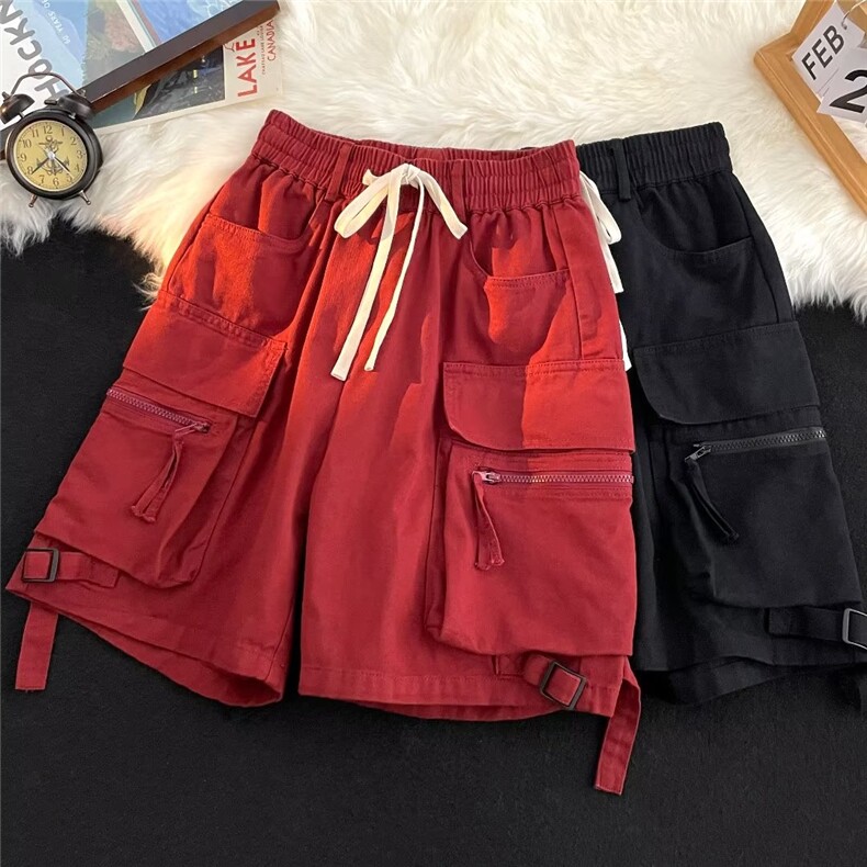 机能工装短裤夏季美式ins高街痞帅工装裤宽松潮牌五分裤D9034-P38,男装牛仔裤,星座1008-1