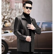 WL1820-2秋冬新款男士皮衣男山羊皮外套中长款大衣P890，男装皮衣，电商B360