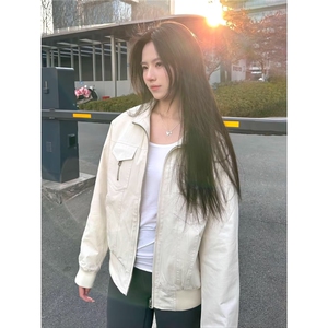 XZ452-P72 2025美式复古女机车皮衣外套图片
