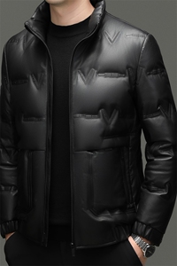 BG-W2812冬季男士海宁真皮羽绒服绵羊皮夹克羽绒内胆百搭外套图片