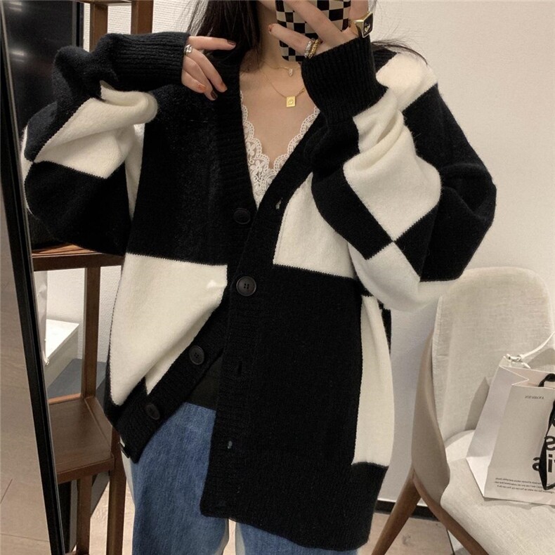 大格子开衫，其它，XTZ style