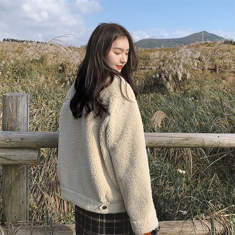 2021羊羔毛棉衣拼接宽松短外套287-F831-P165-K258现货,女装棉衣/棉服,浙宝287