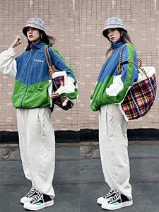 时尚休闲大方气质百搭拼3色外套,其它,L·H·X