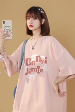 HXT1009TP25-控价39情侣夏季新款字母印花圆领中性短袖T恤男女，男装T恤，电商A102-1