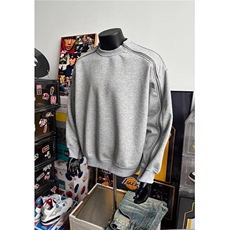 6785-P48美式复古重磅拉链cleanfit卫衣男款春秋圆领小众，男装卫衣，电商B323A