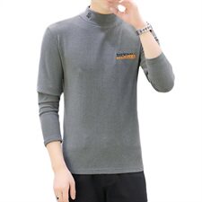冬季半高领双面绒刺绣字母卫衣男加绒加厚保暖打底衫长袖黑331P28，男装卫衣，星座1207