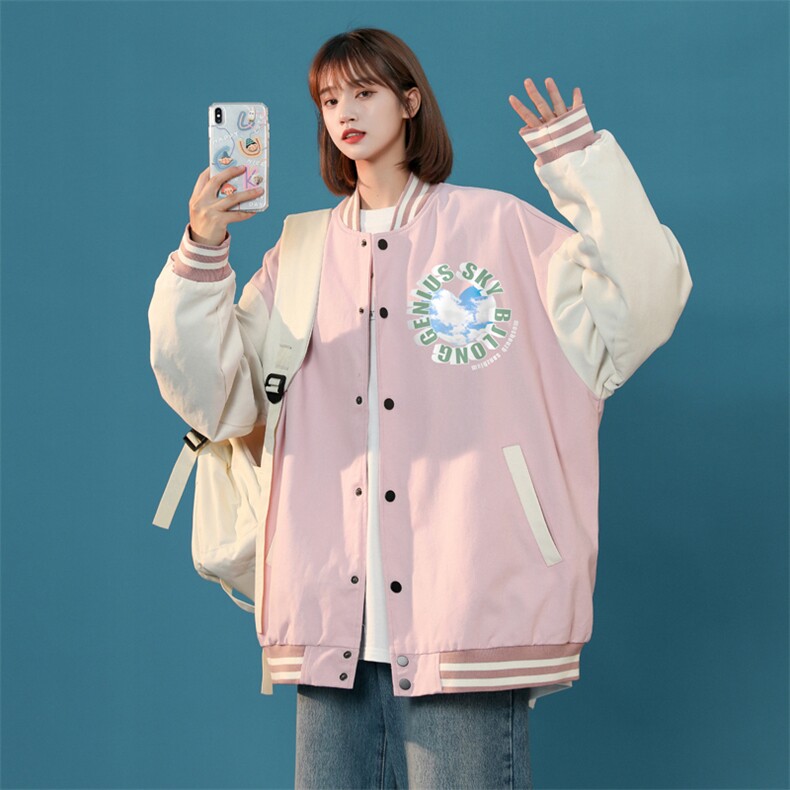 中性风 春秋季情侣棒球服男女休闲夹克女时尚外套男BQF296-P50图片