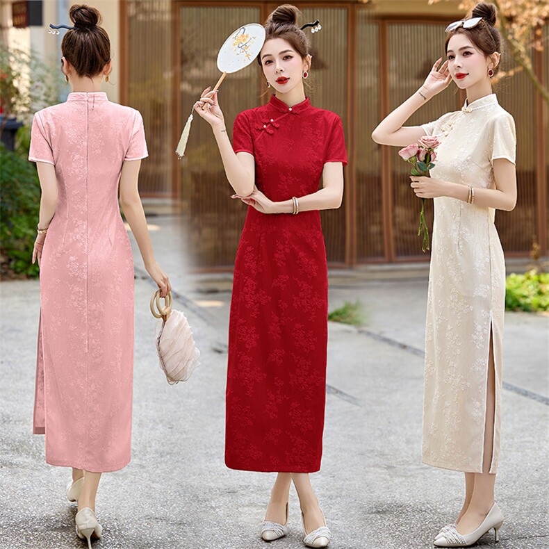 新风中式改良立领修身冰丝提花旗袍286P135,女装汉服/婚纱/旗袍/礼服,乐衣轩