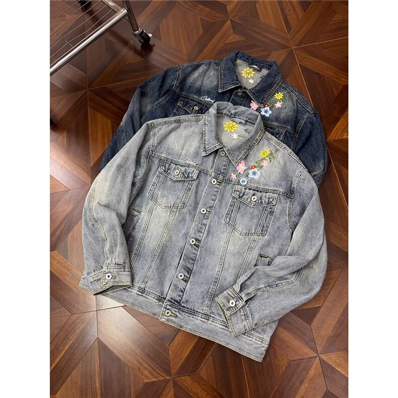 秋季潮牌设计感牛仔外套男女韩版潮牌新款刺绣帅气褂子秋装外衣衫，男装工装外套，星座601-1