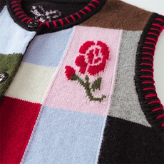 2026年秋季时尚百搭通勤简约休闲小马多色拼接马甲，女装马甲，致织羊绒