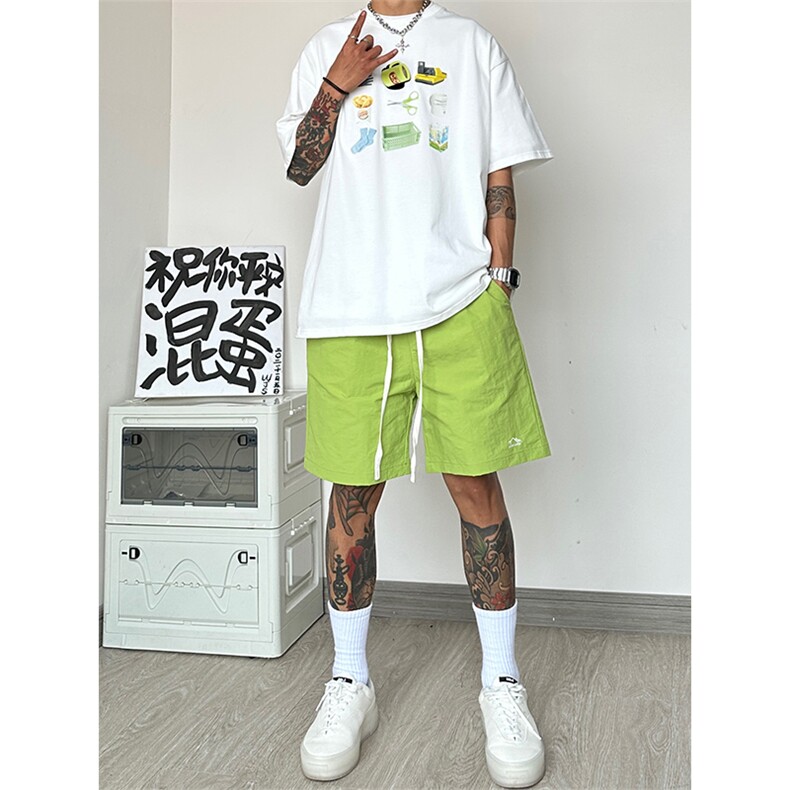 8色多巴胺男士短裤潮流夏季薄款透气速干裤DK21P20控38,男装牛仔裤,星座417-3