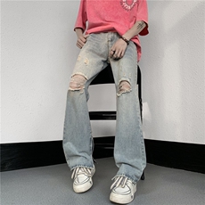 美式高街休闲牛仔裤个性小众休闲裤A061-JM1453-P65-控88，男装牛仔裤，电商A061-1