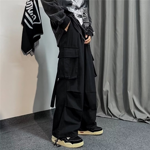 夏季日系复古潮牌宽松工装裤男美式高街直筒束脚休闲裤 K7185-P36图片