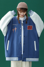 中性风23春季新款港风ins潮情侣潮牌印花棒球服夹克G97p65控88，男装夹克，A247A