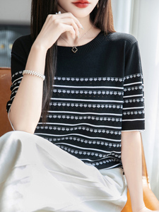 冰丝镂空t恤女夏季新款薄款速干短袖图片 冰丝镂空t恤女夏季新款薄款速干短袖图片