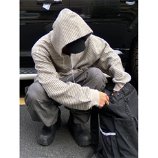 网图有货条纹开衫连帽卫衣男女宽松休闲长袖外套上衣A909-P55，男装针织衫/毛衣，星座1505