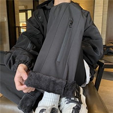 抖音品质冬季新款INS防水拉链加绒冲锋裤B315-K23521JR-特p35控68，男装休闲裤，电商B315