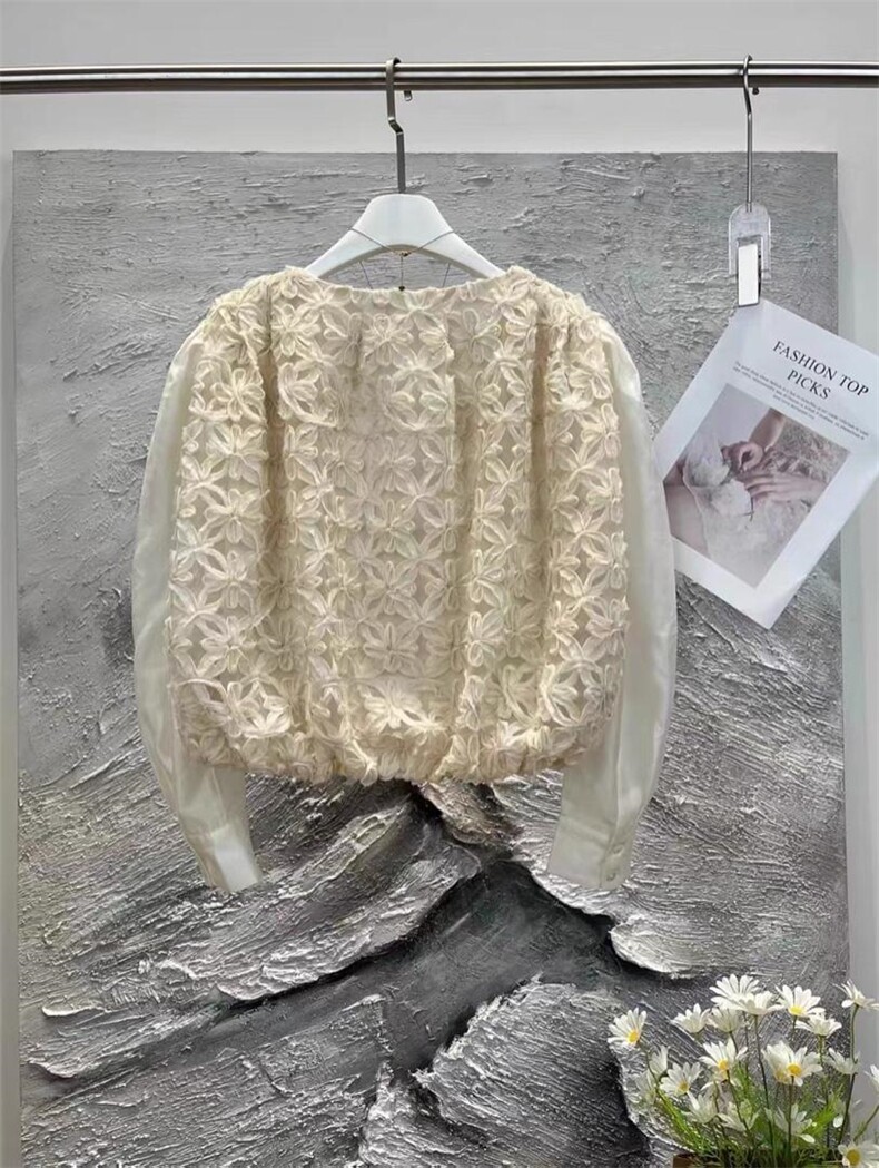 钩花镂空开衫，其它，时代公主