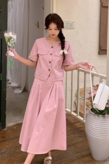 现货－夏季新款减龄粉色套装336－P155-K218，女装套装/套裙，浙宝203