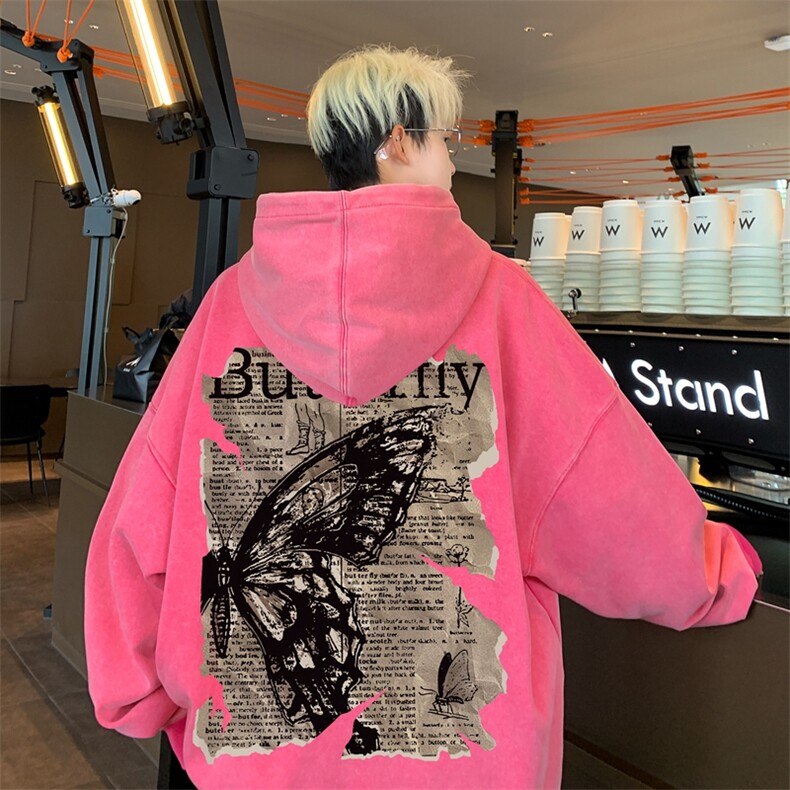 美式潮牌重磅水洗做旧连帽卫衣力推大码男XZ517A-2-Y7744-P68,男装卫衣,星座517A-2
