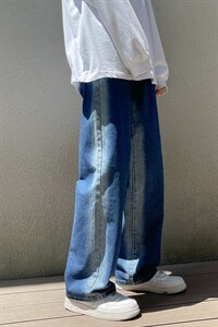 四季主推宽松阔腿拖地牛仔裤长裤B377-N672-P45-限58，男装牛仔裤，电商B377