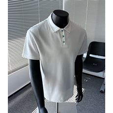 假模夏装绿松石扣子翻领重磅短袖T恤夏季男装半袖POLO衫S426特28，男装T恤，电商A233-1