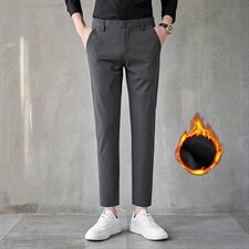 加绒P50常规P45秋冬新款加绒加厚韩版潮男修身小脚西裤K988-P45，男装休闲裤，星座610（原A335）