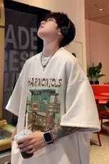 ！版权！2025夏季新款男士麂皮绒短袖T恤半袖TL2450特P19，男装T恤，电商B220