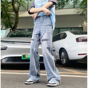 美式高街牛仔裤男韩版潮流个性帅2025秋冬季新款ins长裤RK982-P68图片