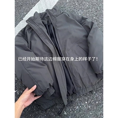 现货冬季美式休闲加厚雪山外套夹克立领纯色三防户外工装棉服，男装夹克，电商A486-1