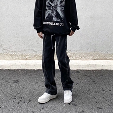 美式水洗小众结构设计牛仔裤高街痞帅情侣直筒裤KZ473059--TP40，男装牛仔裤，电商A247C