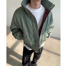 新品美式高街宽松短款飞行棉服夹克加棉外套男H1036特P105，男装夹克，电商A341