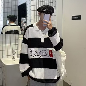 美式街头圆领毛衣男慵懒风休闲针织衫【加厚鹿毛绒】M5522P50图片